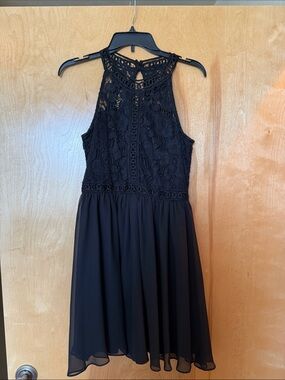 Women’s Black Lace Halter Dress